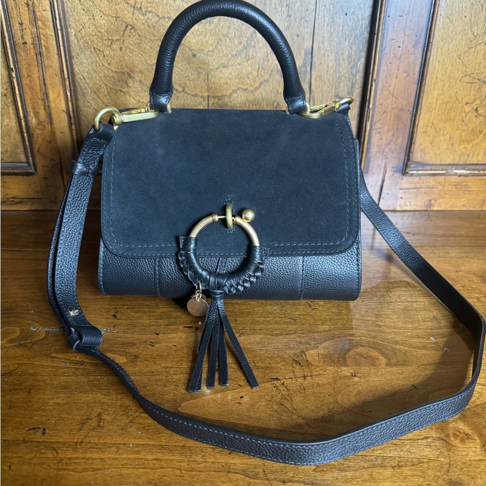 SEE BY CHLOE Leather Joan Satchel With Flapover And Round Hardware NWT
